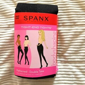 SPANX Black Patterned Tight-End Tights Size E
